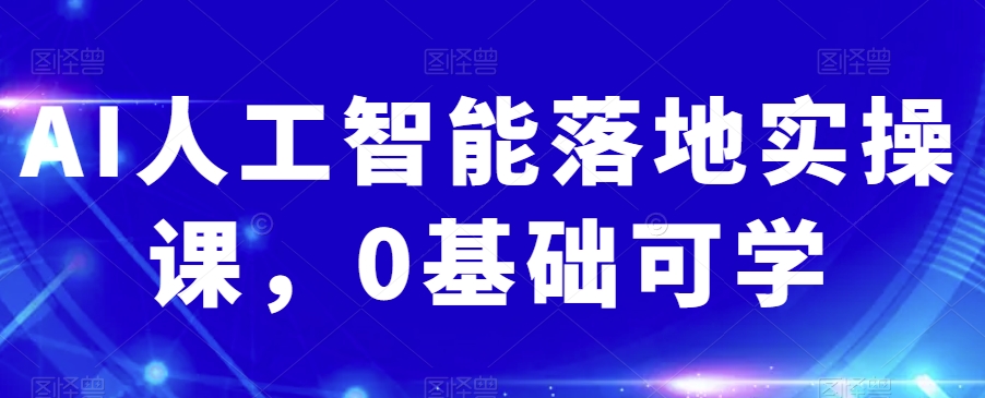 AI人工智能落地实操课，0基础可学-第一资源网