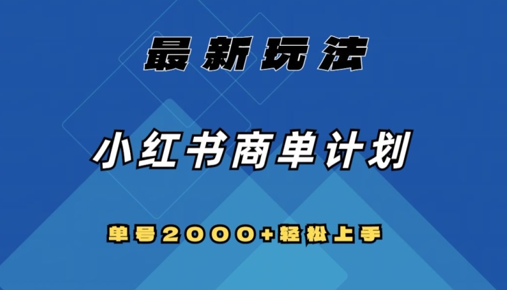 全网首发，小红书商单计划最新玩法，单号2000+可扩大可复制【揭秘】-第一资源网