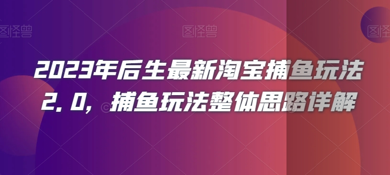 2023年后生最新淘宝捕鱼玩法2.0，捕鱼玩法整体思路详解-第一资源网