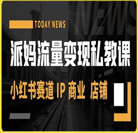 派妈流量变现私教课，小红书赛道IP  商业  店铺 -第一资源网