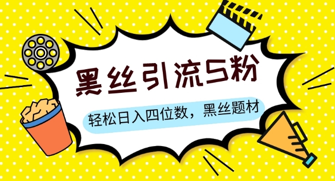 S粉变现，轻松日入四位数，黑丝题材+情感话术【揭秘】-第一资源网