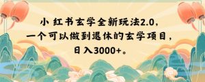 小红书玄学全新玩法2.0，一个可以做到退休的玄学项目，日入3000+【揭秘】-第一资源网