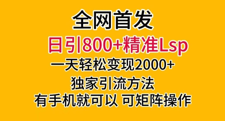 全网首发！日引800+精准老色批，一天变现2000+，独家引流方法，可矩阵操作【揭秘】-第一资源网
