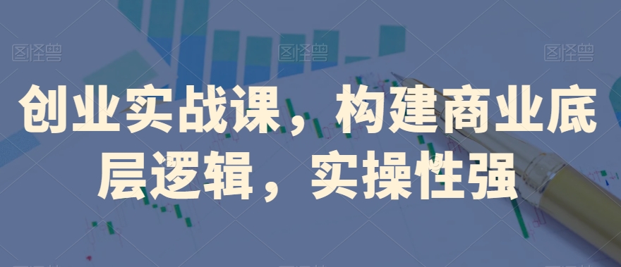 创业实战课，​构建商业底层逻辑，实操性强-第一资源网