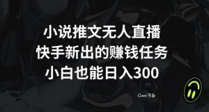 小说推文无人直播,快手新出的赚钱任务,小白也能日入300+【揭秘】-第一资源网