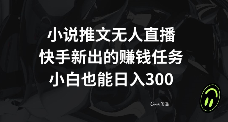 小说推文无人直播，快手新出的赚钱任务，小白也能日入300+【揭秘】-第一资源网