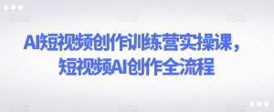 AI短视频创作训练营实操课,短视频AI创作全流程-第一资源网