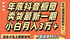 外面收费6890元年底抖音橱窗卖货最新一期,小白月入3万,适合小白上班族宝妈【揭秘】-第一资源网