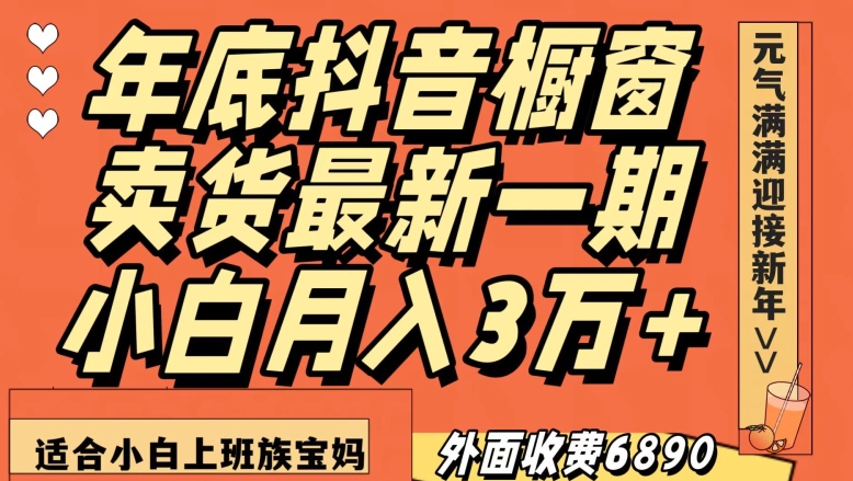 外面收费6890元年底抖音橱窗卖货最新一期，小白月入3万，适合小白上班族宝妈【揭秘】-第一资源网