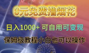 0元免费撸烟花日入1000+可自用可变现保姆级教程小白也可以操作【仅揭秘】-第一资源网