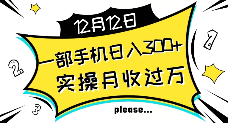 【全网变现首发】新手实操单号日入500+，渠道收益稳定，项目可批量放大【揭秘】-第一资源网