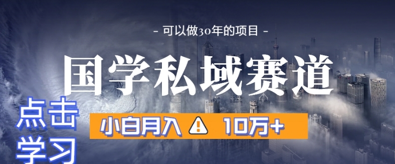 暴力国学私域赛道，小白月入10万+，引流+转化完整流程【揭秘】-第一资源网