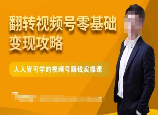 微信视频号零基础变现攻略，人人皆可学的视频号赚钱实操课-第一资源网