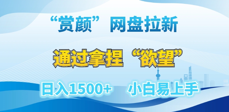 “赏颜”网盘拉新赛道，通过拿捏“欲望”日入1500+，小白易上手【揭秘】-第一资源网