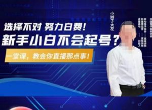 大左教您从0到1做直播带货,选择不对,努力白费,5小时课程搞定那点事,解决你起号问题-第一资源网