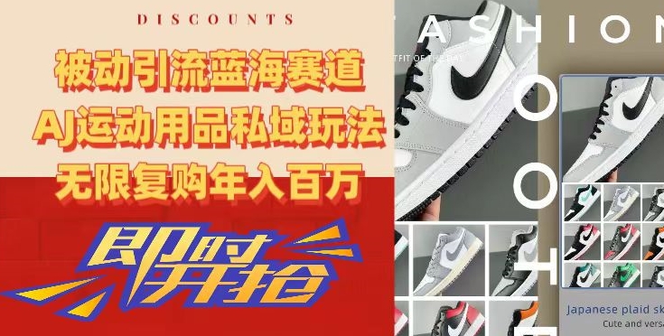 被动引流蓝海赛道，AJ运动用品私域玩法，无限复购年入百万【揭秘】-第一资源网