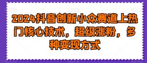 2024抖音创新小众赛道上热门核心技术,超级涨粉,多种变现方式【揭秘】-第一资源网