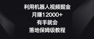 利用机器人视频掘金,月赚12000+,有手就会,落地保姆级教程【揭秘】-第一资源网