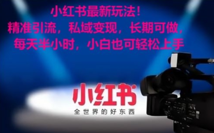 小红书最新玩法！精准引流，私域变现，长期可做，每天半小时，小白也可轻松上手【揭秘】-第一资源网