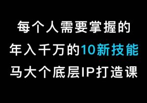 马大个的IP底层逻辑课，​每个人需要掌握的年入千万的10新技能，约会底层IP打造方法！-第一资源网