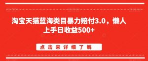 淘宝天猫蓝海类目暴力赔付3.0，懒人上手日收益500+【仅揭秘】-第一资源网