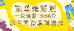 外面收2980的闲鱼无货源玩法实操一天利润1546元0成本入场含全套流程【揭秘】-第一资源网