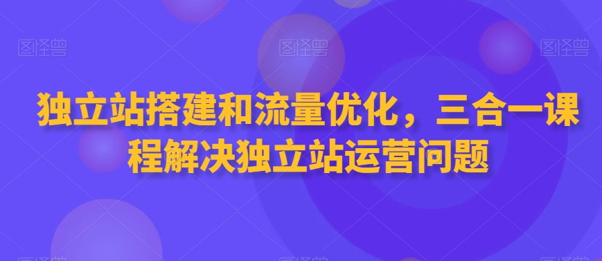 独立站搭建和流量优化，三合一课程解决独立站运营问题-第一资源网
