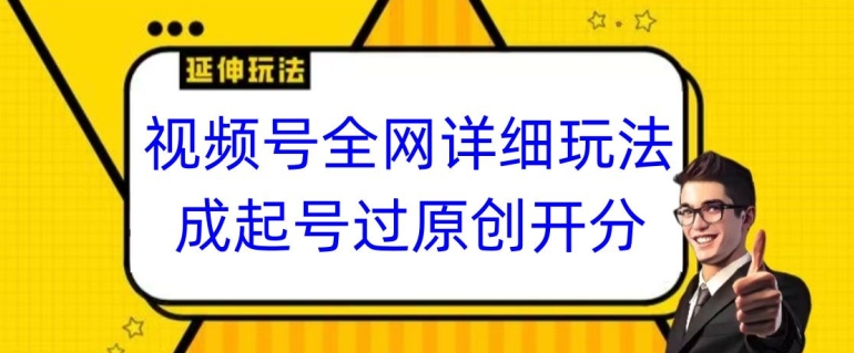 视频号全网最详细玩法，起号过原创开分成，单号日入300+【揭秘】-第一资源网