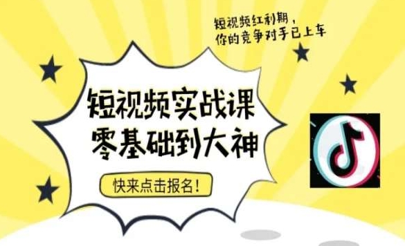 短视频零基础落地实操训练营，短视频实战课零基础到大神-第一资源网