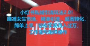 小红书私域引流玩法2.0！瞄准女生市场，精准引流，超高转化，简单上手【揭秘】-第一资源网