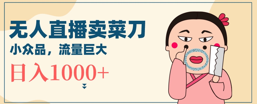 无人冷门品直播新玩法，通过卖菜刀日入1000+【揭秘】-第一资源网