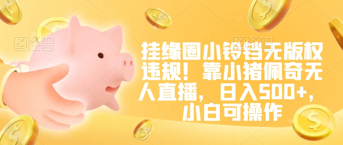 挂缘圈小铃铛无版权违规！靠小猪佩奇无人直播，日入500+，小白可操作【揭秘】-第一资源网