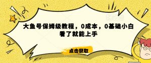 怎么样靠阿里大厂撸金，背靠大厂日入2000+，大鱼号保姆级教程，0成本，0基础小白看了就能上手【揭秘】-第一资源网