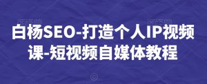 白杨SEO-打造个人IP视频课-短视频自媒体教程-第一资源网