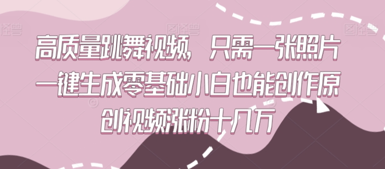 高质量跳舞视频，只需一张照片一键生成零基础小白也能创作原创视频涨粉十几万【揭秘】-第一资源网