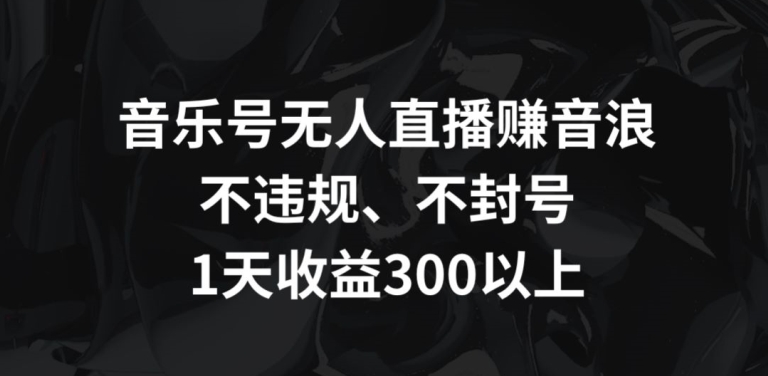 音乐号无人直播赚音浪，不违规、不封号，1天收益300+【揭秘】-第一资源网