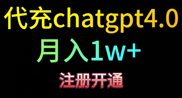 代充chatgpt4，日入500+，精准引流，暴力变现【揭秘】-第一资源网
