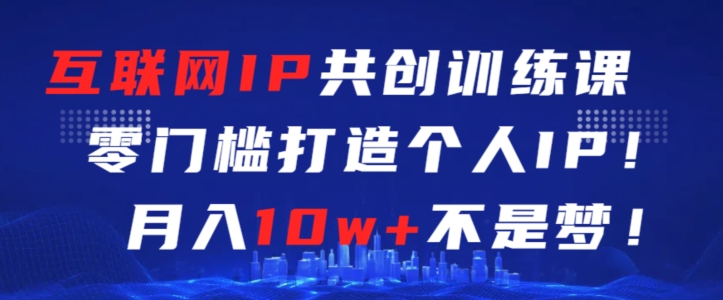 互联网IP共创训练课，零门槛零基础打造个人IP，月入10w+不是梦【揭秘】-第一资源网