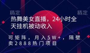 热舞美女直播，24小时全天挂机被动收入，可矩阵，月入5W+，隔壁卖2888热门项目【揭秘】-第一资源网