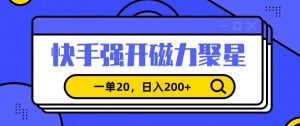 信息差赚钱项目，快手强开磁力聚星，一单20，日入200+【揭秘】-第一资源网