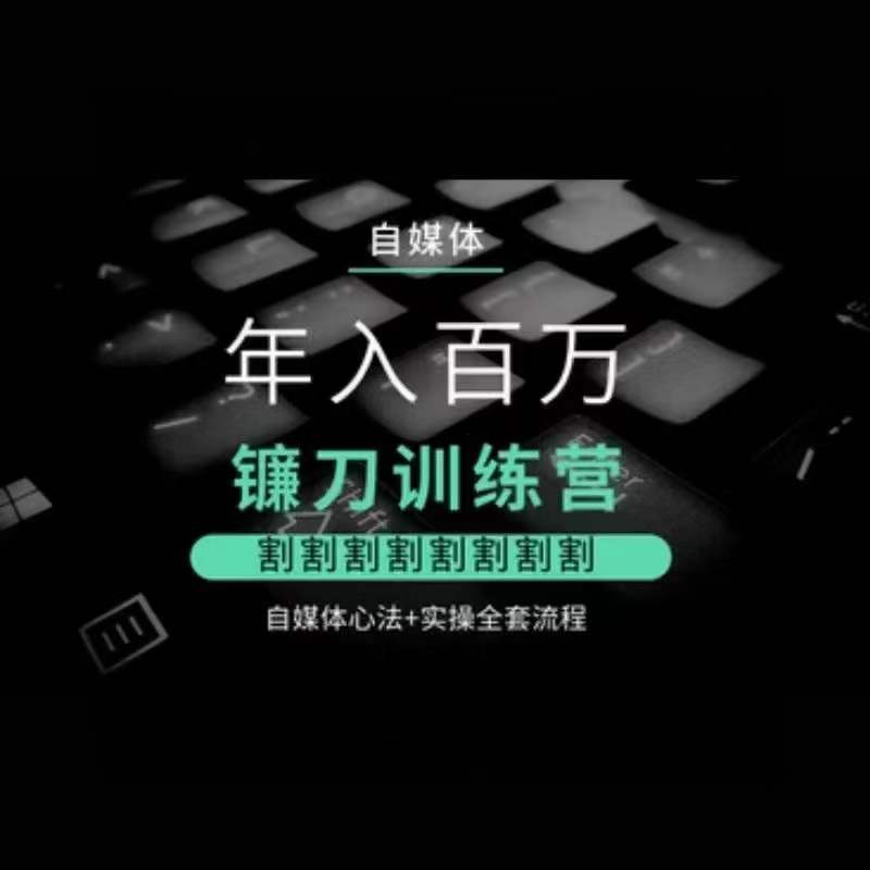 自媒体年入百万镰刀训练营，割割割割割割割割，自媒体心法+实操全套流程-第一资源网