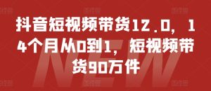 抖音短视频带货12.0,14个月从0到1,短视频带货90万件-第一资源网