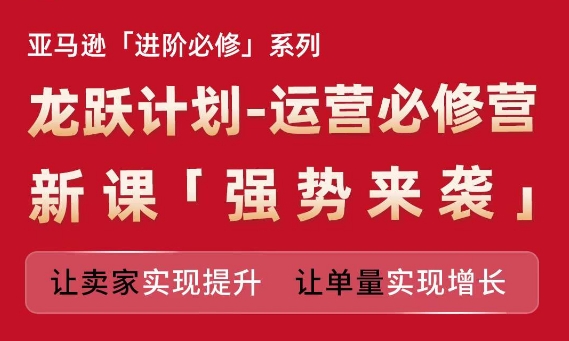 亚马逊进阶必修系列，龙跃计划-运营必修营新课，让卖家实现提升 让单量实现增长-第一资源网