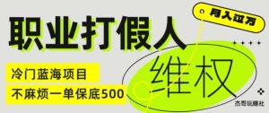 职业打假人电商维权揭秘,一单保底500,全新冷门暴利项目【仅揭秘】-第一资源网