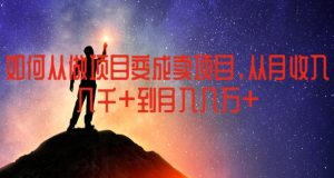 如何从做项目变成卖项目,从月收入几千到月入几万【揭秘】-第一资源网
