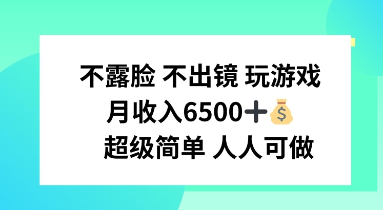 不露脸 不出境 玩游戏，月入6500 超级简单 人人可做【揭秘】-第一资源网