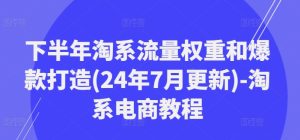下半年淘系流量权重和爆款打造(24年7月更新)-淘系电商教程-第一资源网