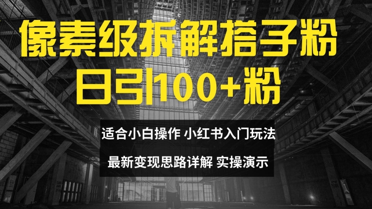 像素级拆解搭子粉，日引100+，小白看完可上手，最新变现思路详解【揭秘】-第一资源网
