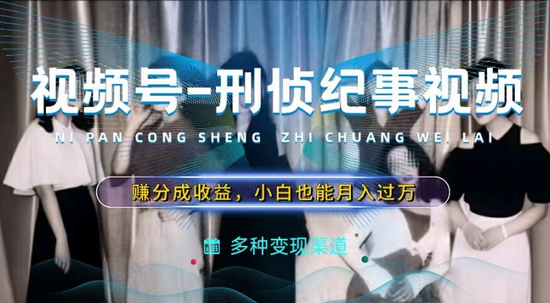 利用刑侦纪实视频，赚视频号分成计划收益，操作简单，新手小白轻松月入过万【揭秘】-第一资源网