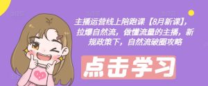 主播运营线上陪跑课【8月新课】,拉爆自然流,做懂流量的主播,新规政策下,自然流破圈攻略-第一资源网
